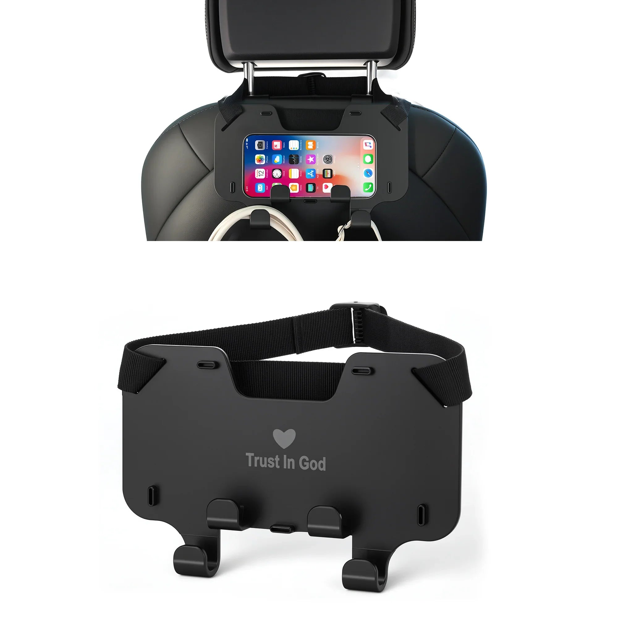 5-Star Rideshare Car Headrest Hooks | Universal Hanger for Uber & Lyft Drivers