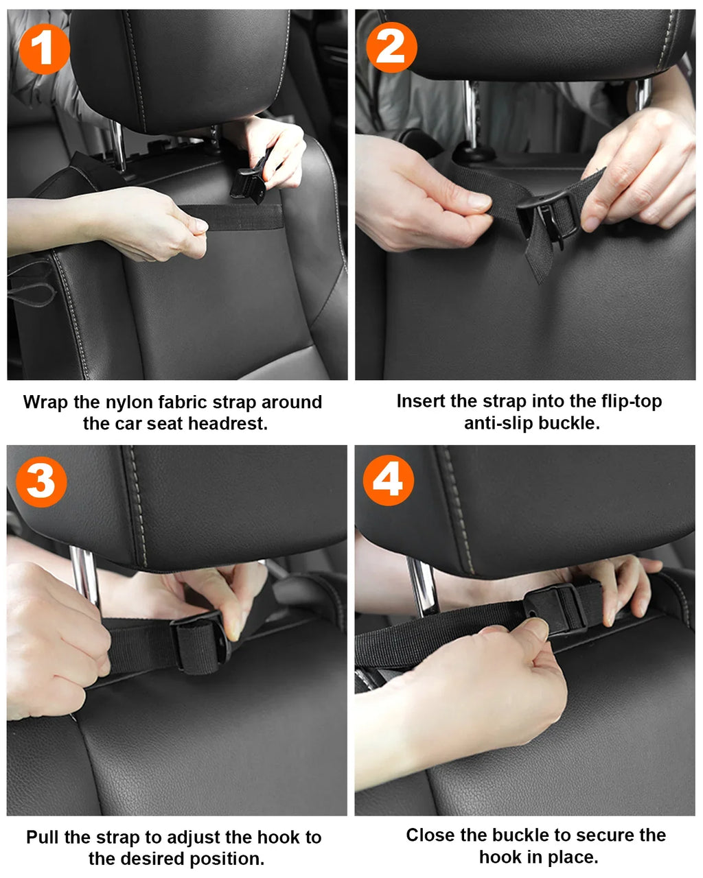 Car Seat Headrest Hooks with Phone Holder